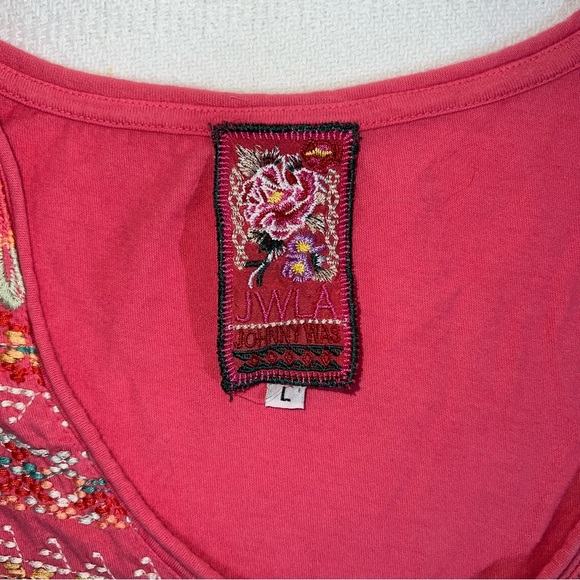 JOHNNY WAS JWLA Womens Top Size Large Embroidered Tunic Boho Designer - Picture 5 of 7